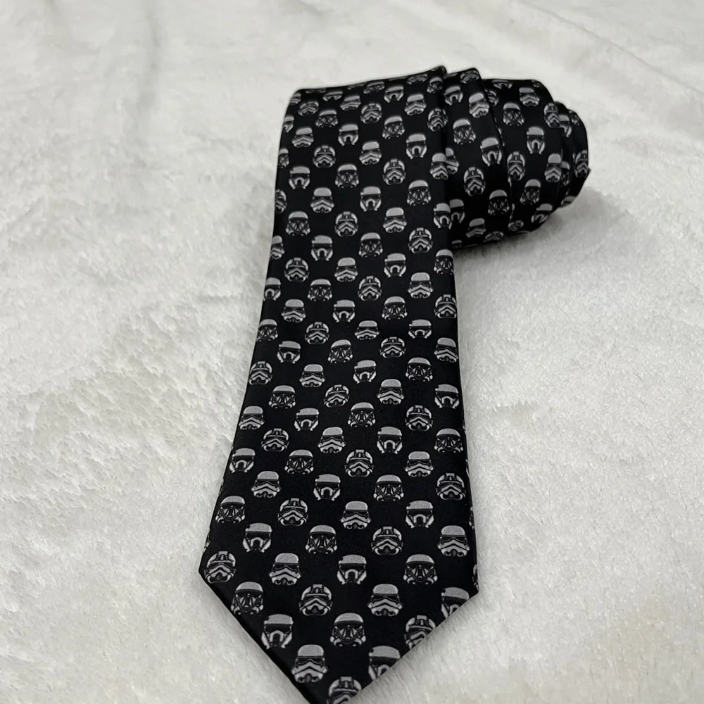 Star Wars Men’s Tie Stormtrooper Disney Black and White OS - Picture 2 of 5